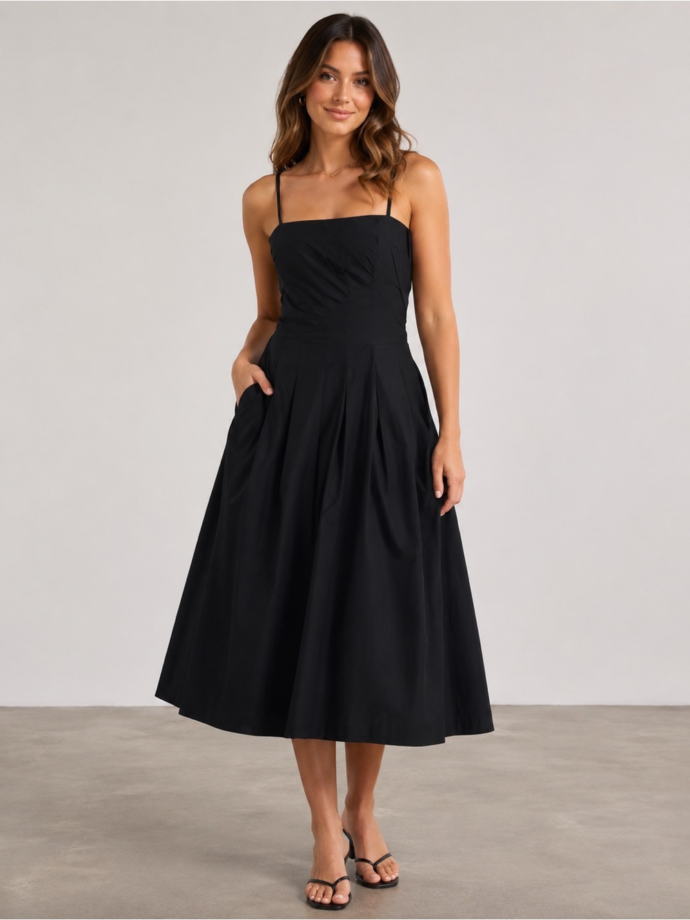 a new day Black Midi Dress